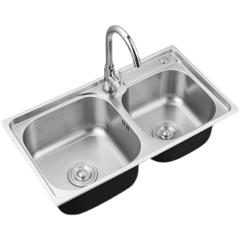 水槽 厨房洗菜盆 SUS304不锈钢水池 碗盆 钢盆 双水盆 加厚拉丝槽