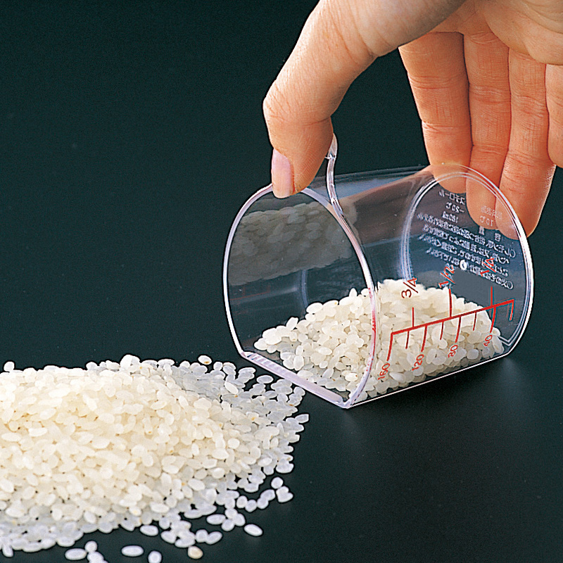 量米杯家用透明带刻度舀米杯量米器塑料小号毫升量杯米杯厨房工具