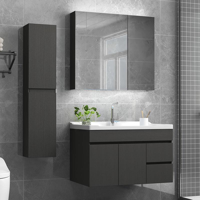 浴室柜现代轻奢简约北欧式实木美式卫生间洗手洗脸盆柜组合洗漱台