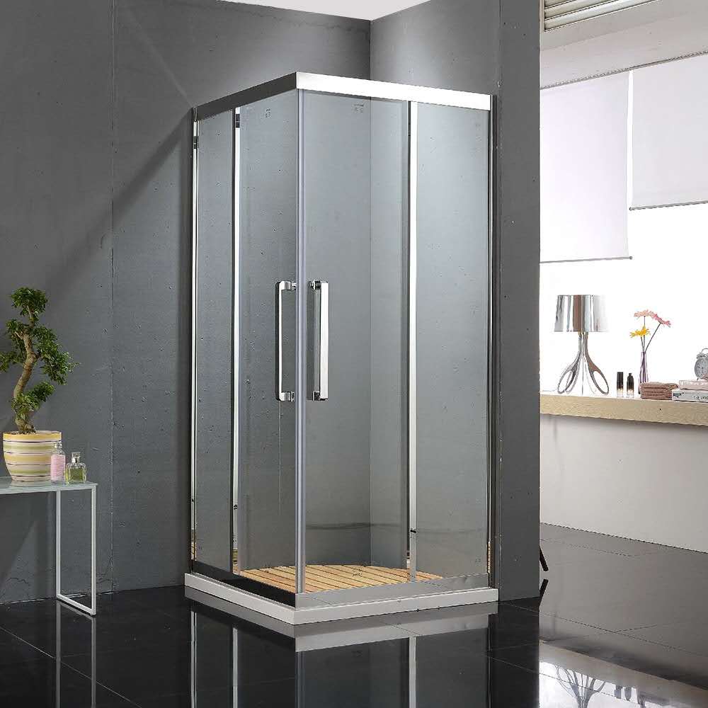 方形淋浴房对角移门干湿分离隔断卫生间浴室玻璃移门简易卫生间门