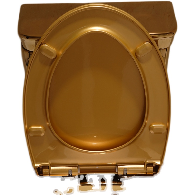 新品加厚彩色金色马桶盖通用缓降静音坐便座圈盖子UV型厕所板马桶