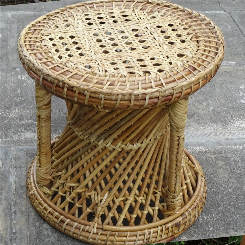 藤编蒸鸡蛋糕竹篮创意手工板凳餐凳简约收纳餐桌凳小沙发凳子椅子