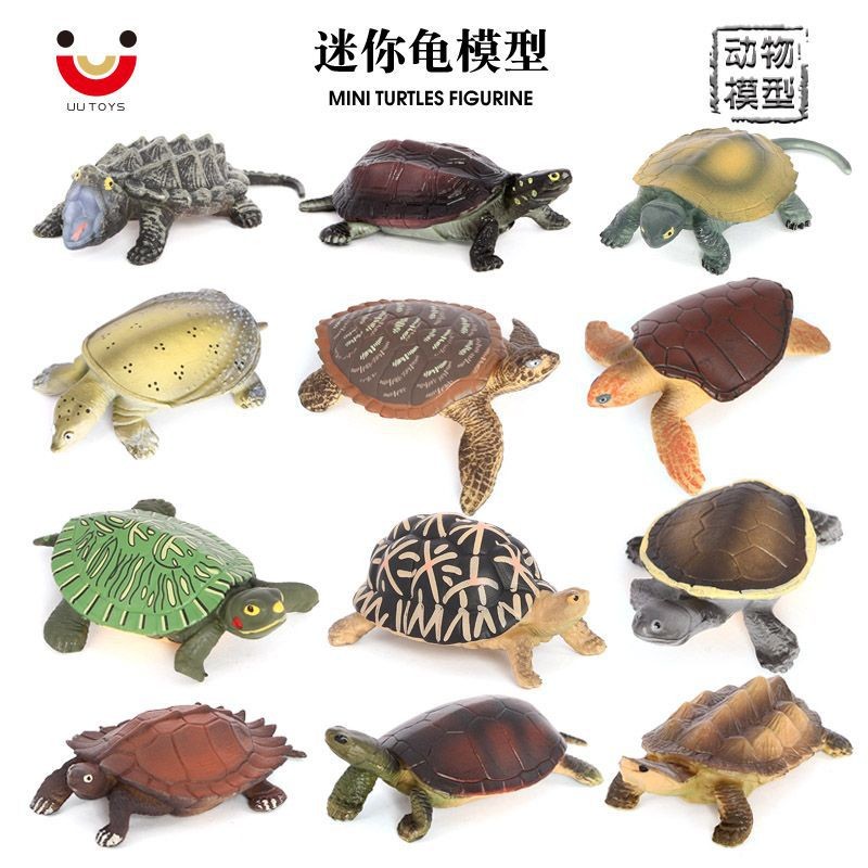 儿童玩具仿真海洋动物龟模型迷你乌龟陆龟海龟甲鱼认知盆景观摆件