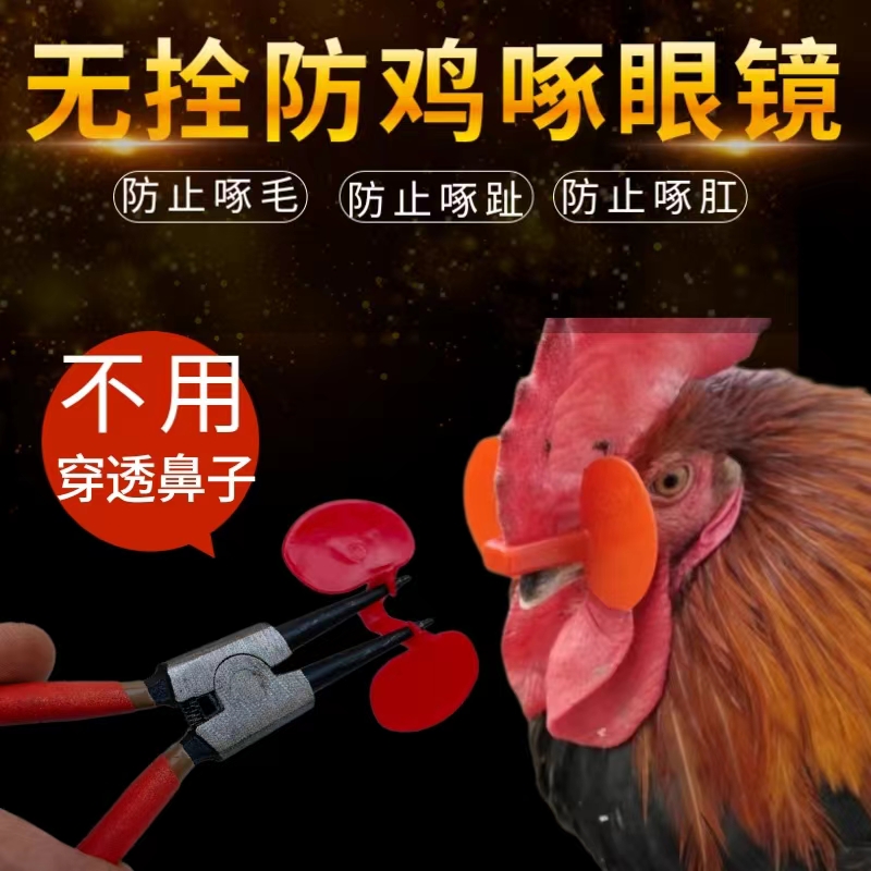 大鸡防啄型鸡眼镜中号大号鸡眼睛山土鸡眼罩栓子养鸡用品防啄器