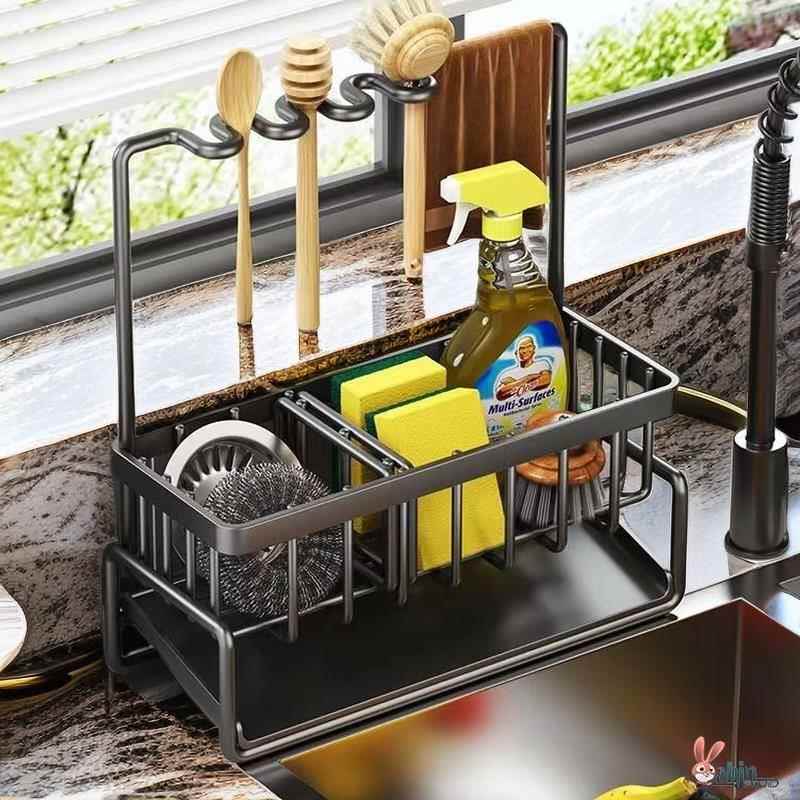 厨房置物架沥水架水槽水龙头水池抹布架台面洗洁精洗碗海绵收纳架