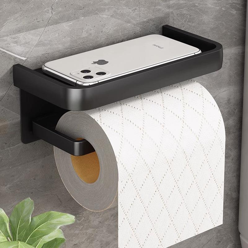 卫生间纸巾盒浴室抽纸置物架免打孔厕纸挂壁式手机卷纸架厕所挂架