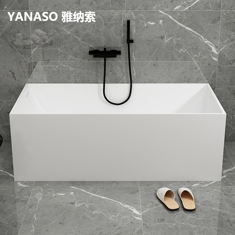 雅纳索人造石浴i缸家用独立一体式小浴缸长方形小户型网红双人浴