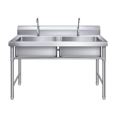 急速发货商用不锈钢水槽水池定做304双三槽洗菜盆洗碗池食堂厨房