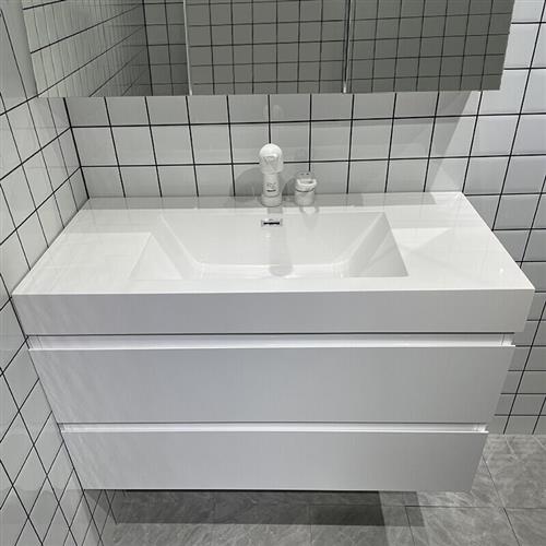 速发微晶石一体台盆现代简约洗手洗脸卫生间北欧人造石浴室柜组合