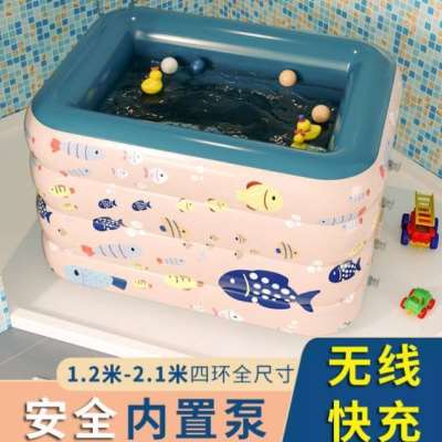 热销中2022新婴儿游泳池无线充气折用浴缸泳宝游宝桶可家叠儿童充