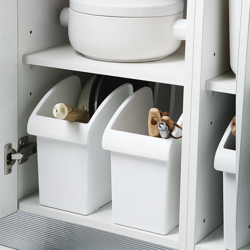新住 日式带滑轮厨房收纳盒可叠加 厨卫收纳箱刀具锅盖调料收纳筐