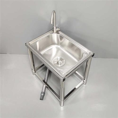 新品不锈钢单水槽大水槽加厚洗菜盆洗碗池家用水盆拖把池面盆带落