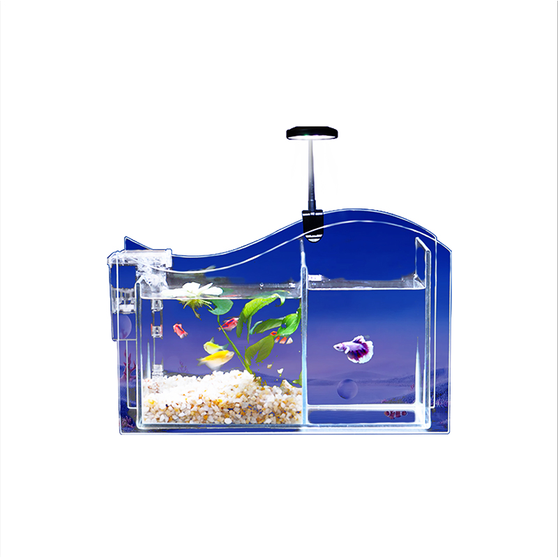 2023新款玻璃鱼缸桌面造型生态造景办公桌面小型免换水槽鱼龟鱼缸