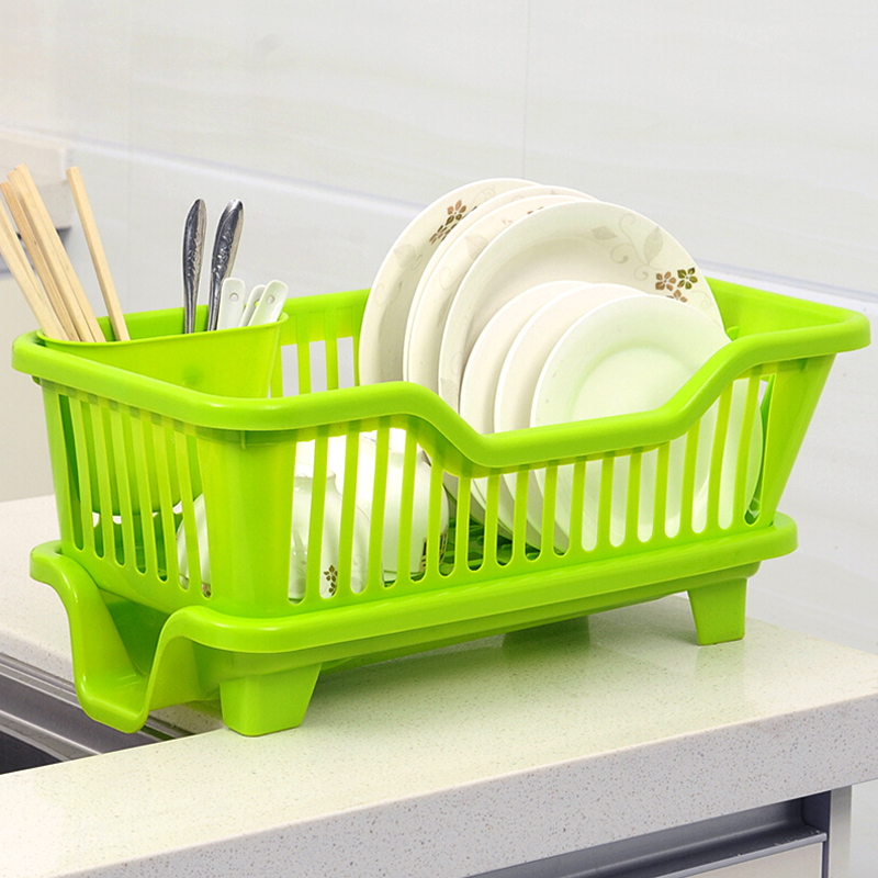 厨房水槽置物架碗碟沥水架筷子筒收纳篮I多功能台面收纳层架加厚
