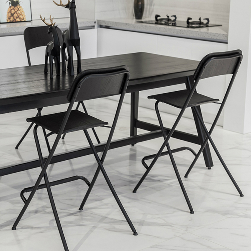 推荐北欧可折叠高脚椅富兰克高脚凳厨房吧椅椅子前台椅舒适吧台椅