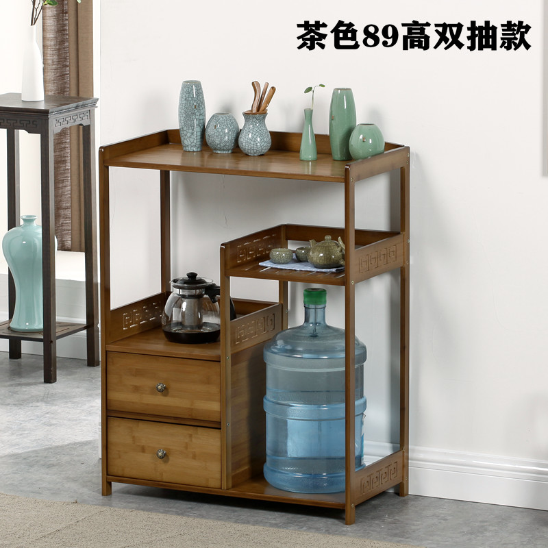 茶柜茶桌边几经济型简约茶水架水桶置物架餐边柜茶具收纳架子中式