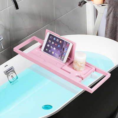 推荐浴缸架轻奢欧式伸缩防滑浴缸置物架 ins浴桶手机ipad收纳泡澡