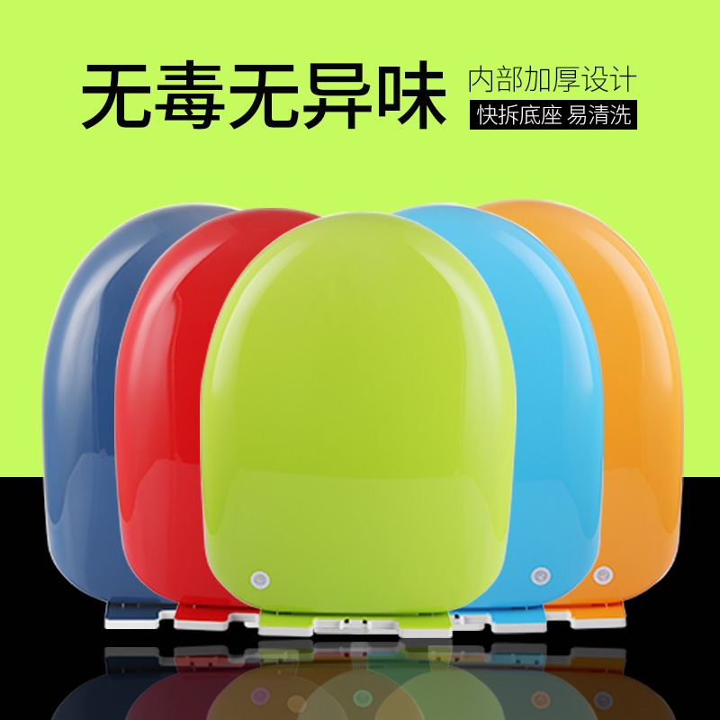 彩色马桶盖d家用通用加厚坐便器垫圈缓降老式PP盖板U型圆形厕所板