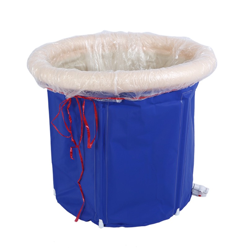 新品带绳子一次性泡澡袋浴缸膜套浴桶木桶塑料袋子浴盆膜圆形沐浴