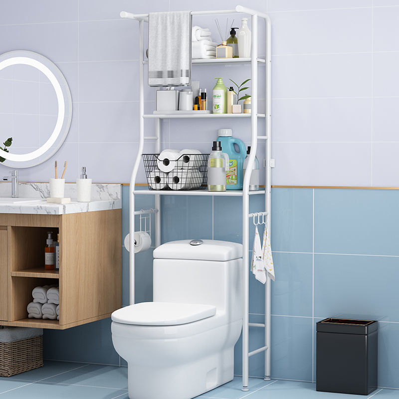 卫生间浴室置物架厕所坐便器收纳架不锈钢洗衣机置物架落地式多层