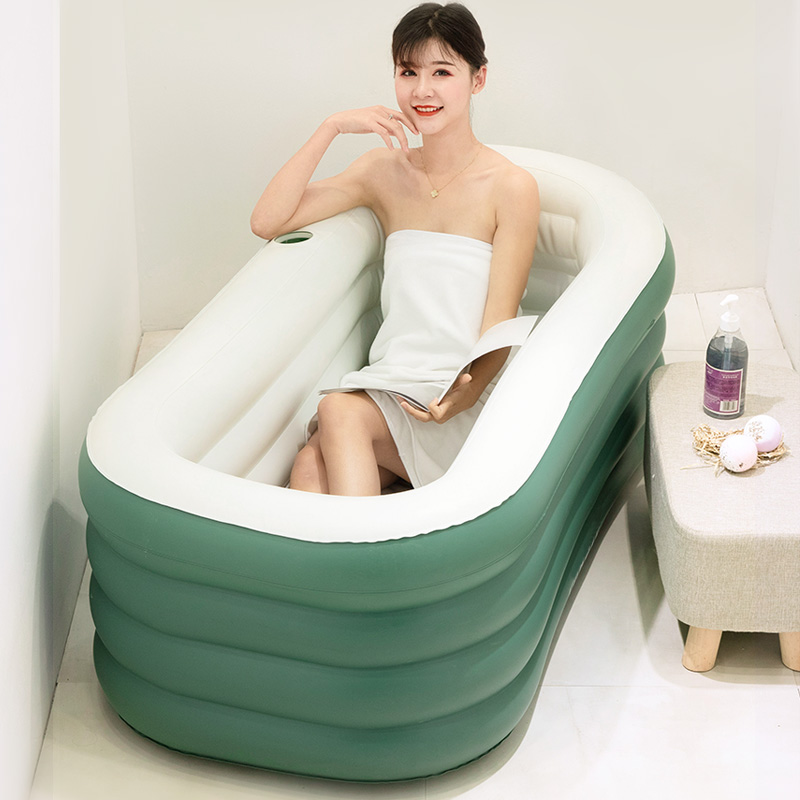 充气浴缸折叠大人浴盆家用全身泡澡桶大号便携式塑料小户型可坐躺