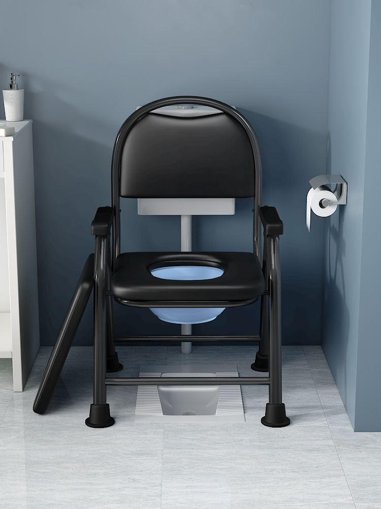 坐便椅老年人残疾人坐便器移动马桶厕所凳坐便凳孕妇可折叠坐厕椅