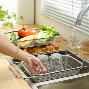 水槽伸缩沥水架新款不锈钢洗菜池置物架家用厨房水池沥水洗碗架