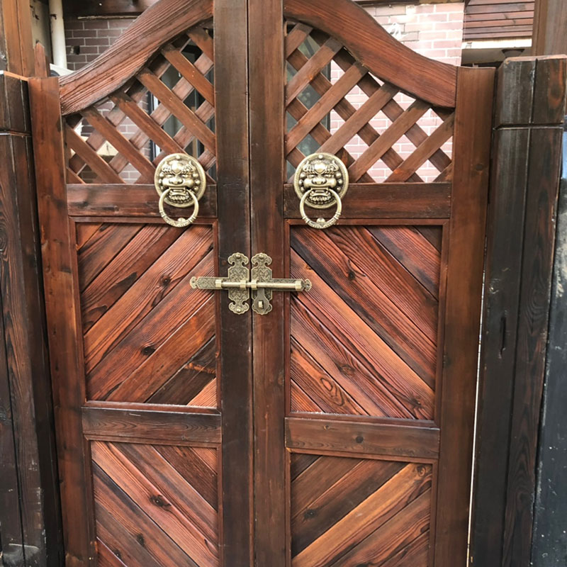 中式纯铜插销门栓仿古大门锁扣复古全铜门闩老式庭院门锁免打孔