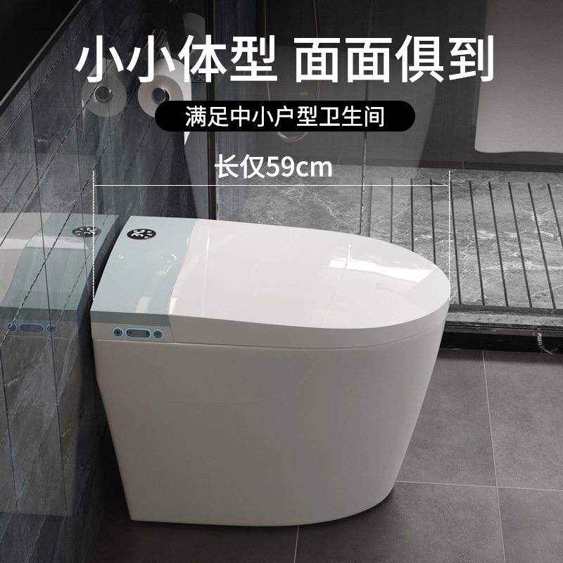 日本小户型智能马桶一体式全自动翻盖小尺寸无水压限制电动坐便器