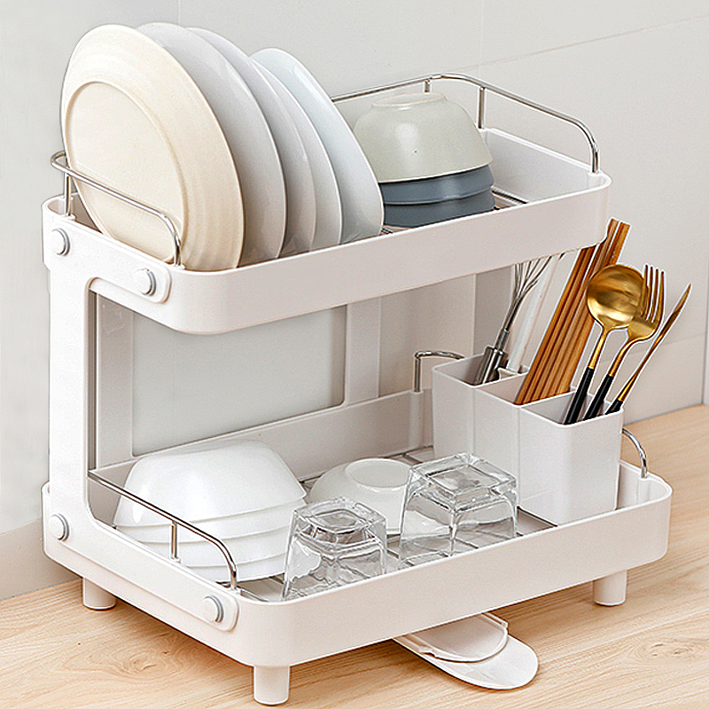 日本装碗筷收纳盒放碗箱沥水碗架厨房家用碗盆碗碟置物架塑料碗柜