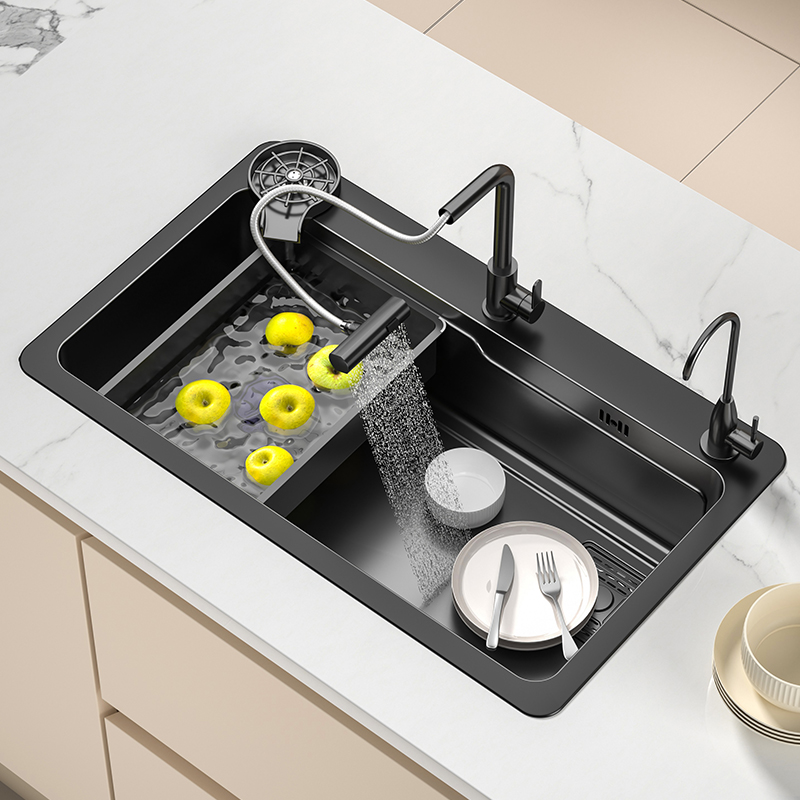 日本司野N2厨房洗菜盆大单槽不锈钢水槽台下洗碗槽家用洗菜池水池