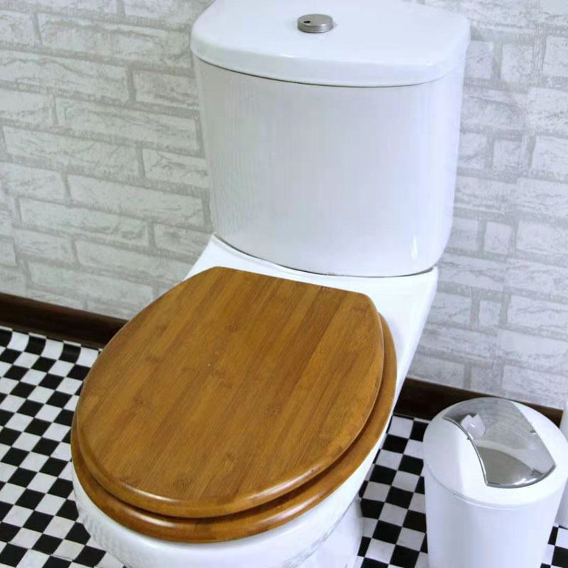 加厚毛竹马桶盖通用厕所坐便器板座厕盖圈套装老式家用木纹坐感好