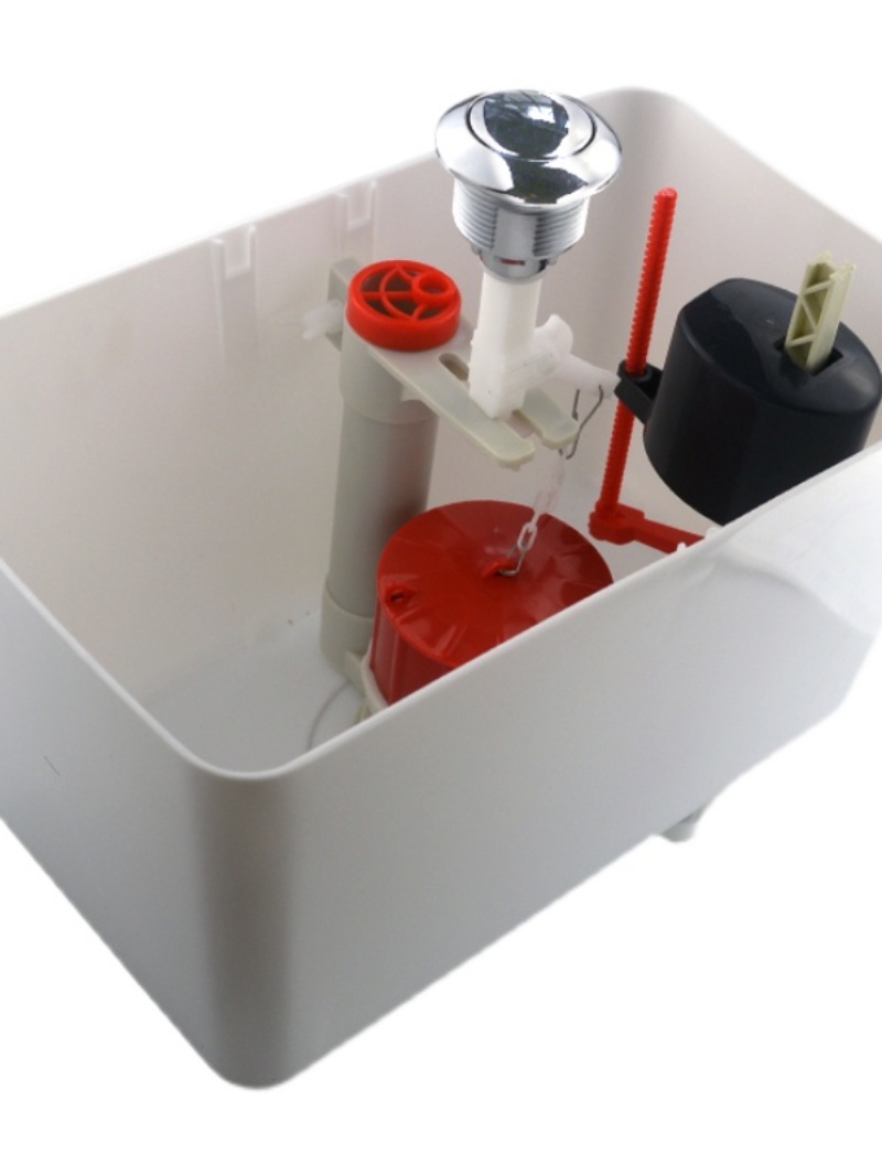 老式座便器通用款内胆内置塑料水箱连体顶单按钮抽水马桶整套配件