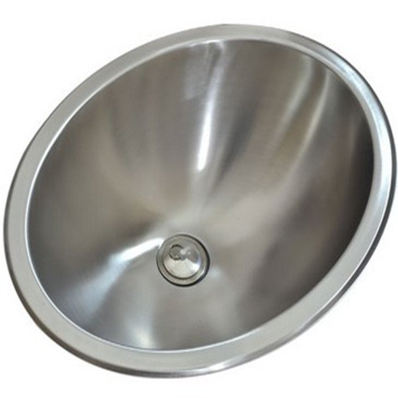 台下洗面脸盆304不锈钢椭圆工厂学校家用卫生间洗手池嵌入式水槽
