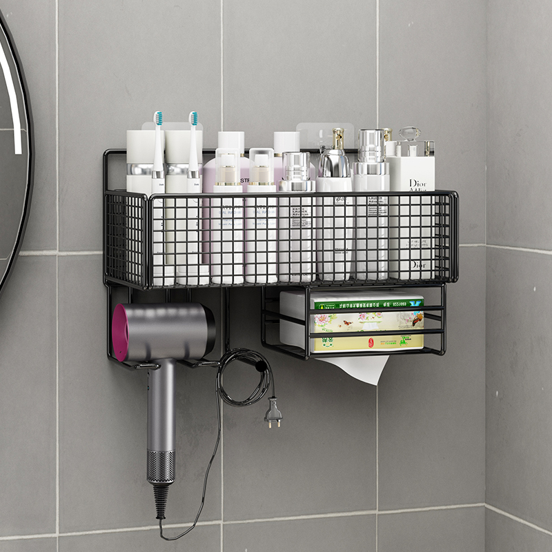 吹风机支架免打孔浴室置物架卫生间各种神器厕所洗手间墙上收纳架