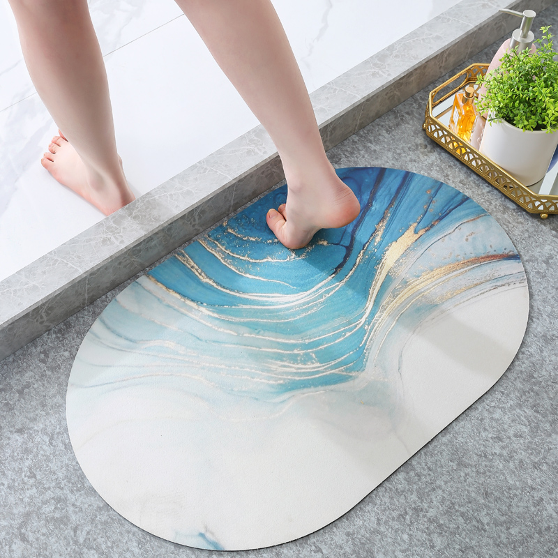 卫生间硅藻泥软吸水垫速干浴室脚垫厕所门口防滑地毯家用卫浴地垫