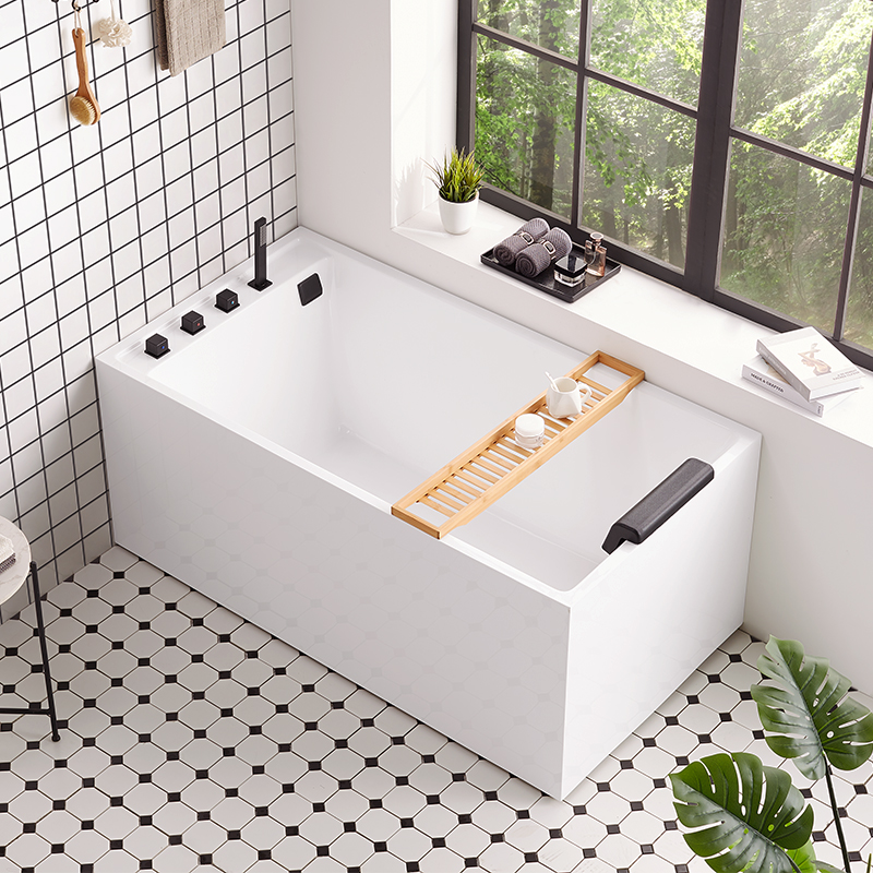 日式深泡小浴缸亚克力家用可移动迷你浴盆独立坐式方形小户型浴缸