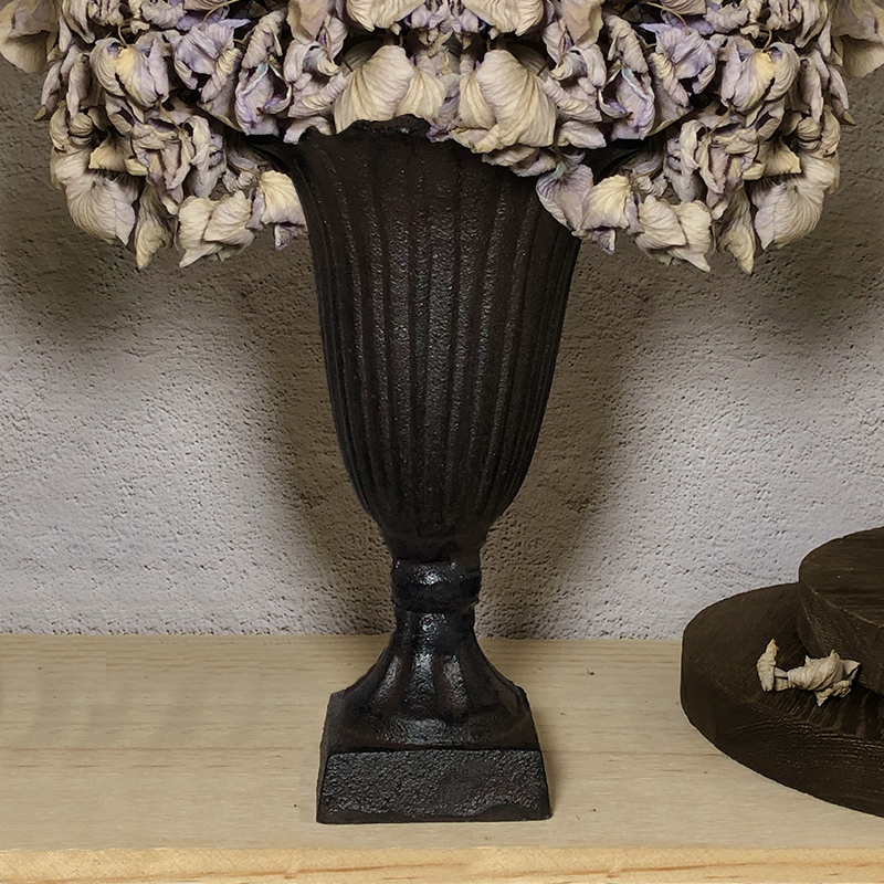 弘可铸铁艺北欧卧室居家创意玄关复古插干花盆仿真花瓶饰品器摆件