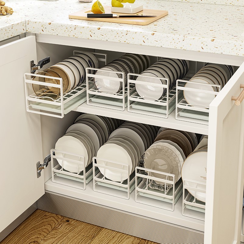 单层碗盘收纳放碗碟橱柜碗架小型柜内置物架厨房水槽沥水篮0116f