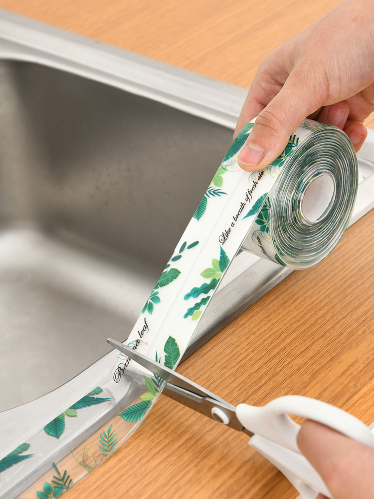 日本厨房灶台防油贴纸水槽洗手台马桶边缘防水贴防霉条自粘美缝贴