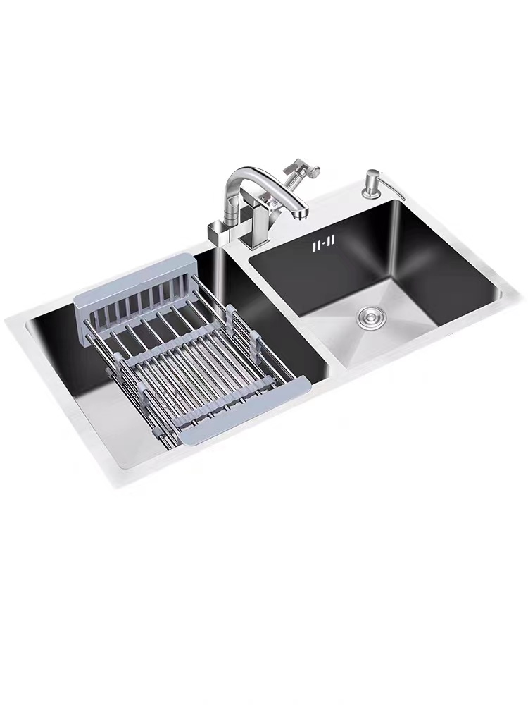 厨房新款澜斯特水槽双槽304不锈钢家用手工盆池加厚洗菜池洗碗槽