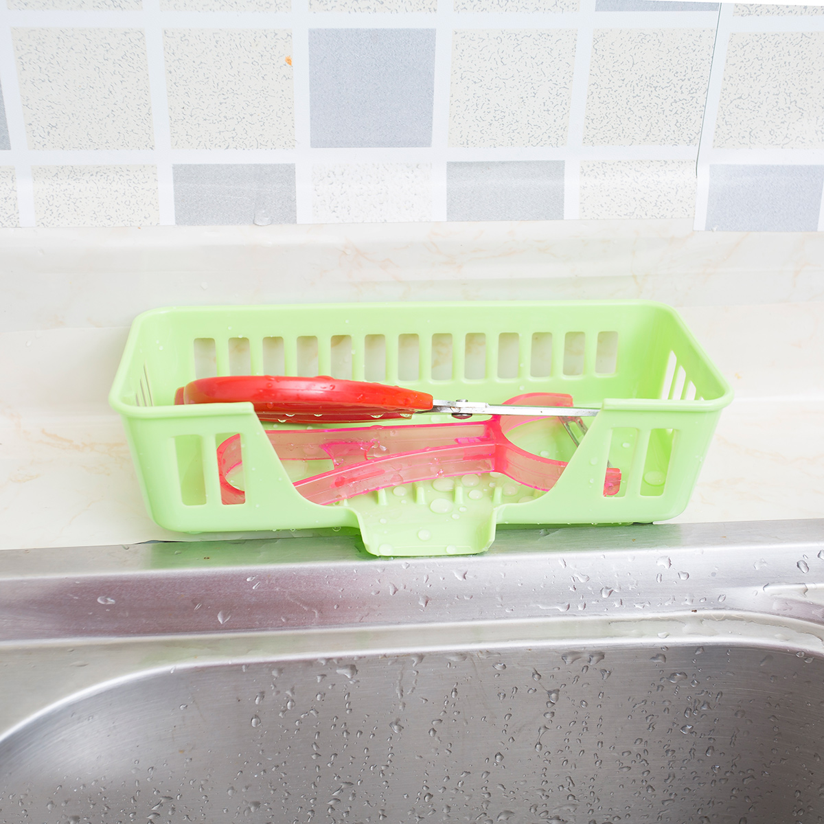 厨房用品水槽多功能收纳置物架炫彩多用洗碗海绵沥水架收纳篮