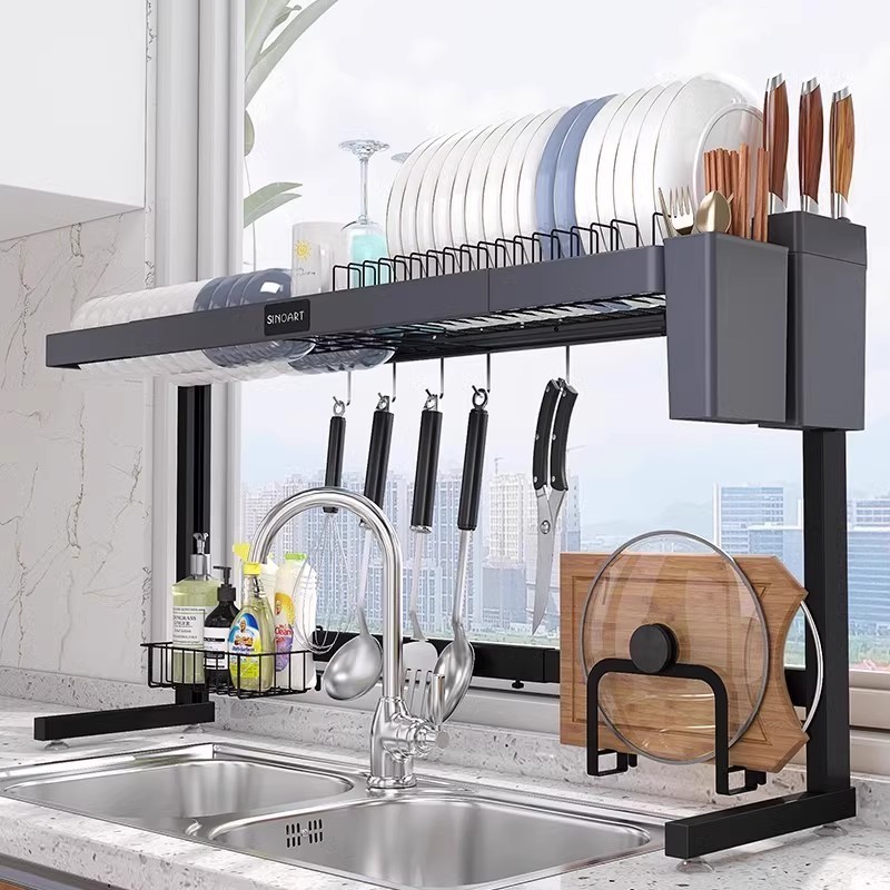 厨房置物架水槽架子太空铝不锈钢家用碗架收纳架台面多功能沥水架