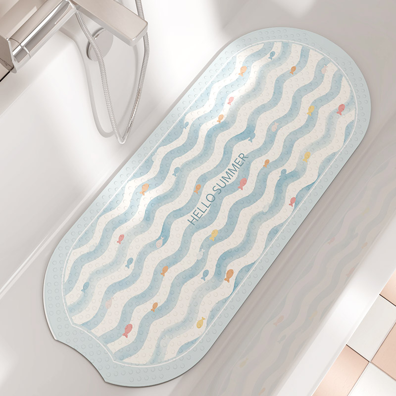海浪小鱼浴室吸盘地垫卫生间浴缸专用儿童孕妇洗澡泡澡防滑防摔垫