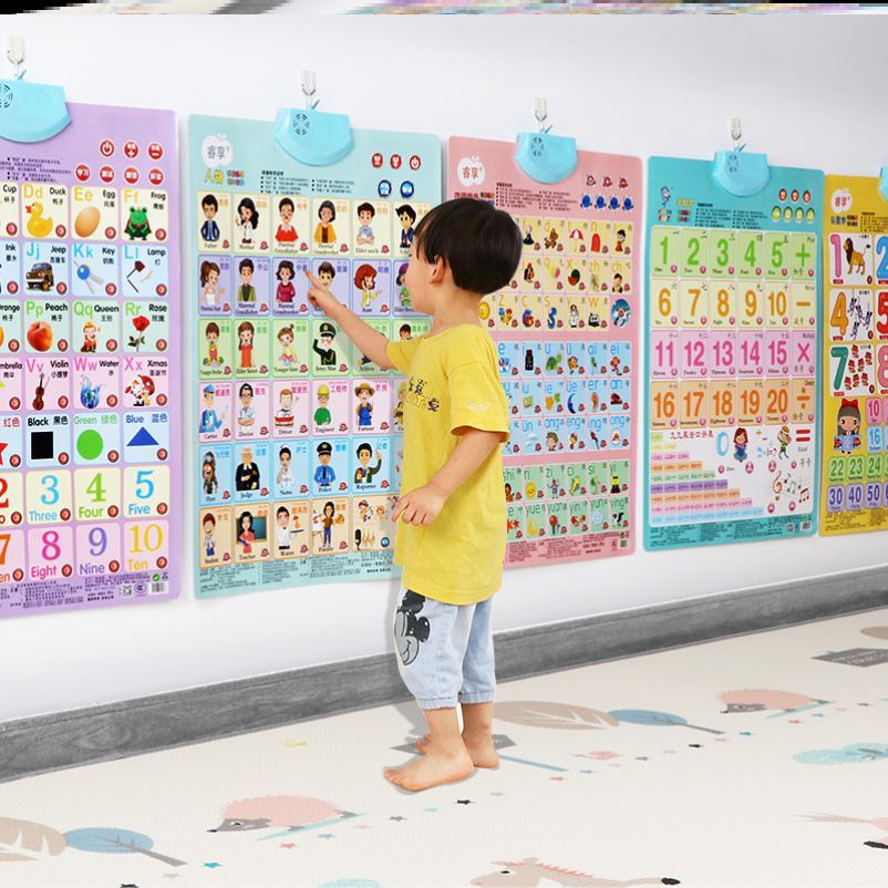 宝宝儿童认识字画贴墙有声音挂图水果版网红识字卡片启蒙早教幼儿