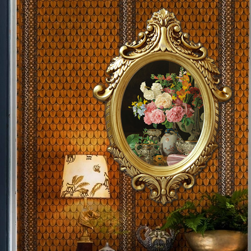 欧式法式椭圆复古花卉装饰画客厅玄关KTV壁挂画喷绘仿真油画艺术