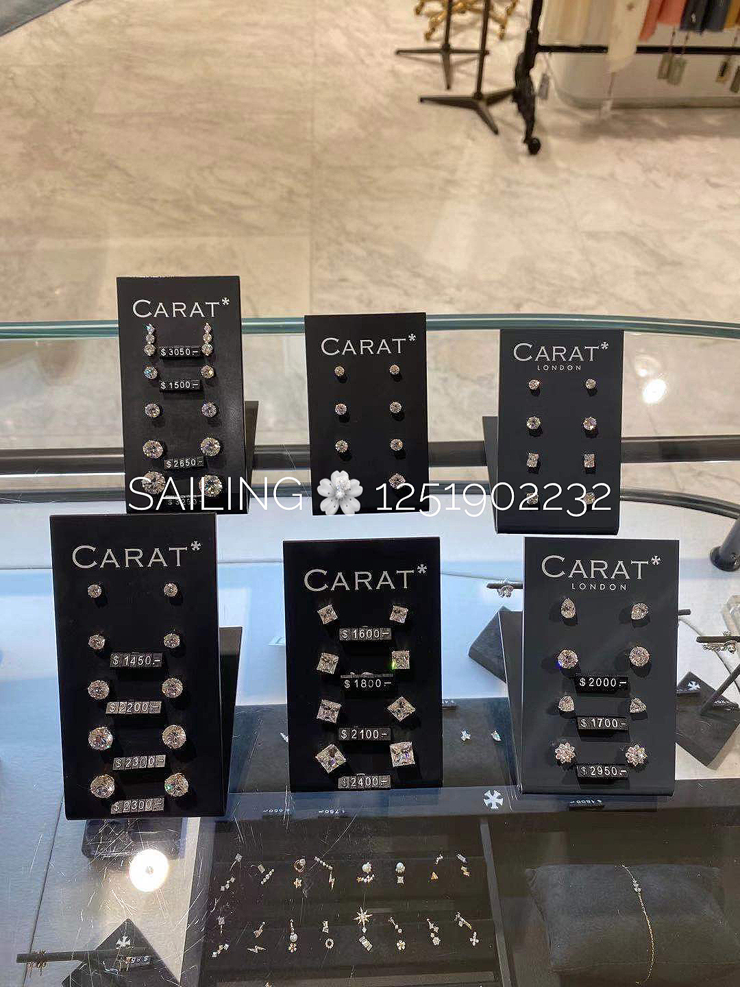 部分现货 香港专柜代购 CARAT LONDON人造钻石耳钉 K金 专属链接