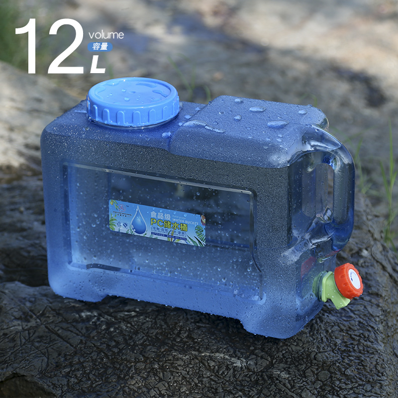 12L户外塑料纯净水桶带龙头便携食品级车载饮水桶饮用水水桶方桶