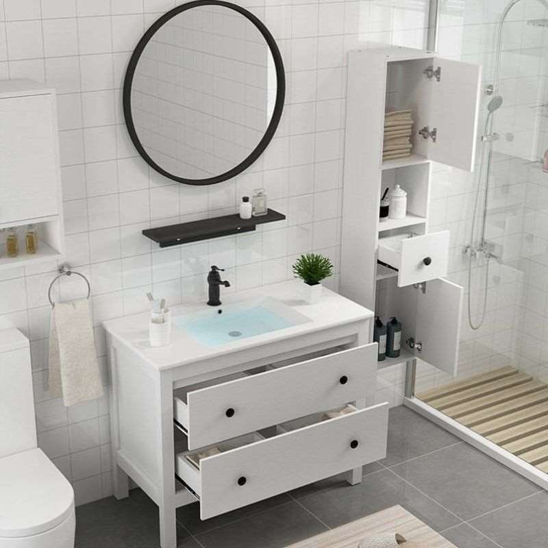 北欧浴室柜卫生间洗漱台洗脸池洗手盆柜组合现代简约卫浴柜落地式