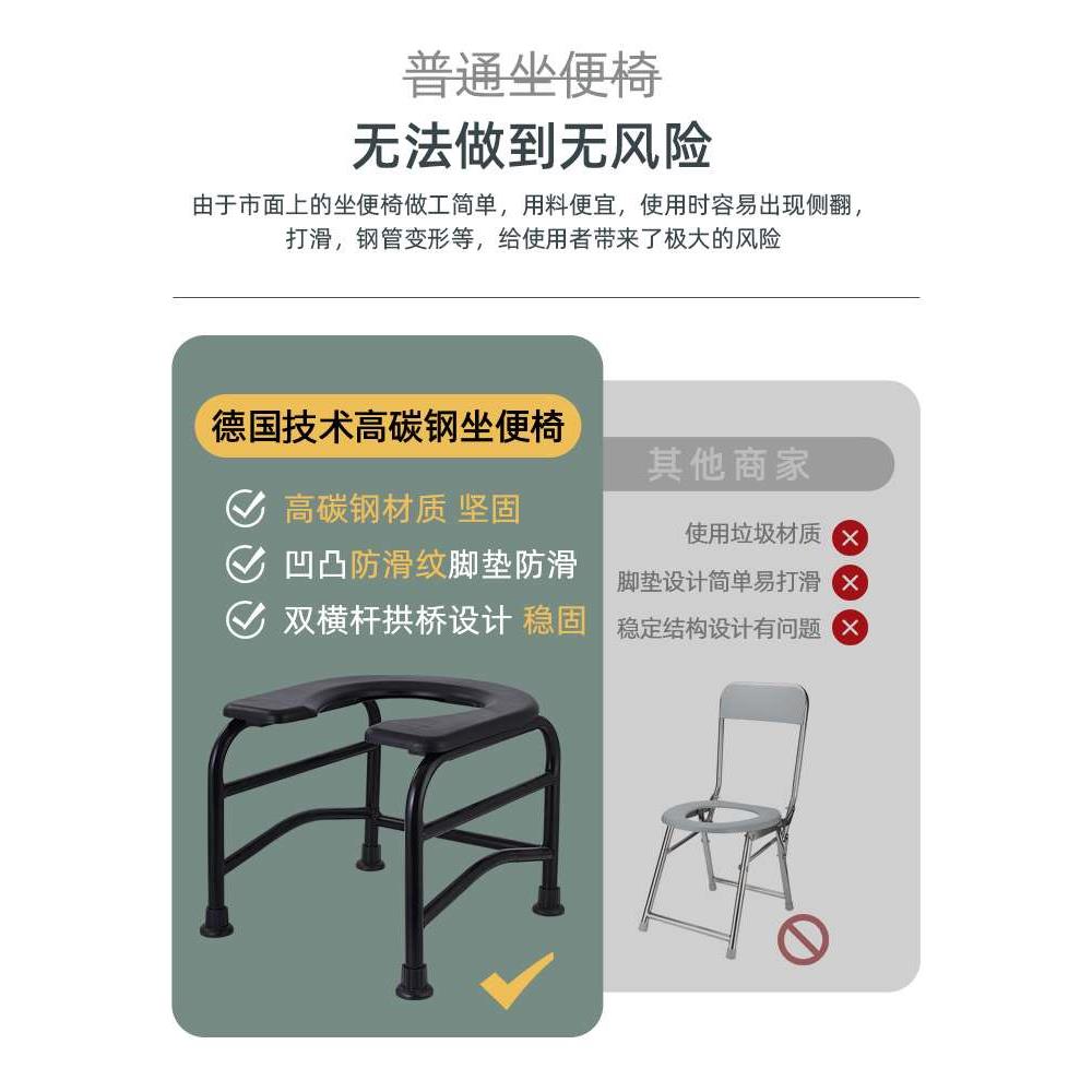 坐便椅孕妇上厕所辅助凳家用结实移动马桶老人卫生间蹲便改坐厕器